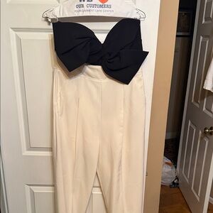 Ever New Black and Cream Bow Jumpsuit